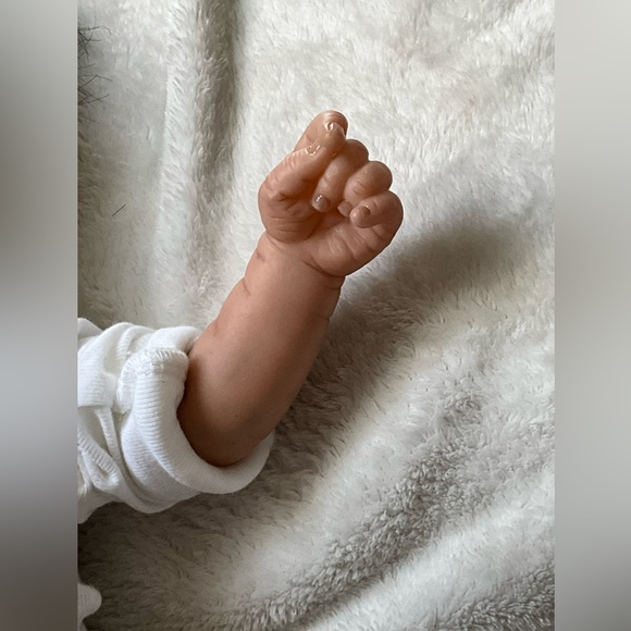 NEW Handmade Hyper Realistic Preemie Newborn Sleeping Reborn Doll with Nuk - Picture 11 of 11